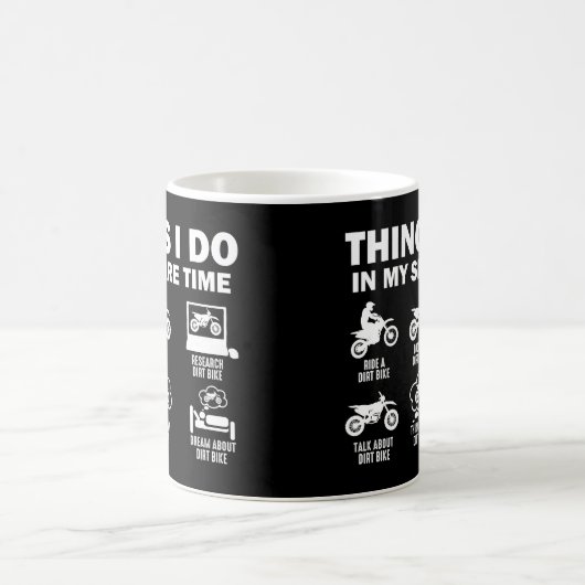 私の暇な時に行うことダートバイクモトクロス コーヒーマグカップ (中央)