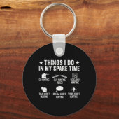 私の暇な時に行うこと鹿のおもしろい狩り キーホルダー (正面)