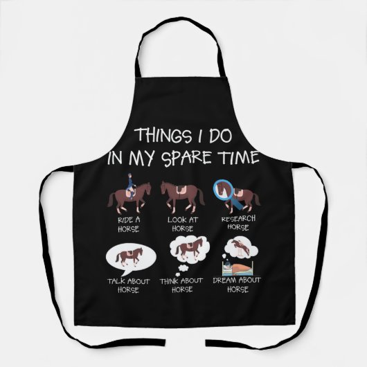 私の暇な時に行うこと、女の子のための馬の贈り物 エプロン (正面)