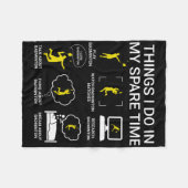 私の暇な時間で行うことバドミントン フリースブランケット (正面(横))