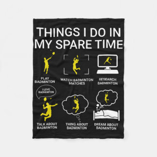 私の暇な時間で行うことバドミントン フリースブランケット