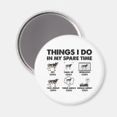 私の暇な時間で行うこと農家牛のギフト牛 マグネット (正面/裏面)