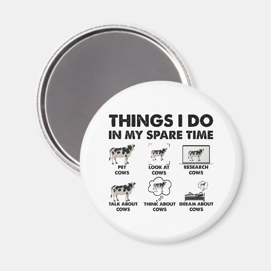 私の暇な時間で行うこと農家牛のギフト牛 マグネット (正面/裏面)