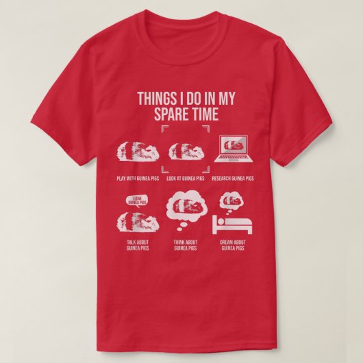 私の暇な時間で行うこと，ギニア豚の恋人180 Tシャツ (デザイン正面)