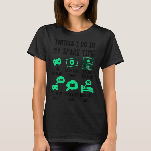 私の暇な時間で行うこと,ゲーマーVideoga Tシャツ (正面)
