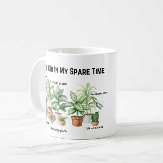 私の暇な時間で行うこと、植物の母のギフト コーヒーマグカップ (正面左)