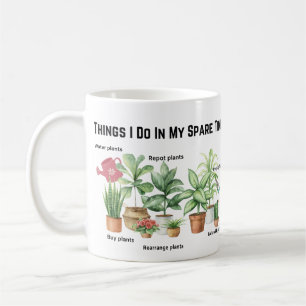 私の暇な時間で行うこと、植物の母のギフト コーヒーマグカップ