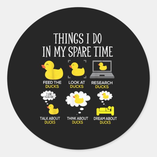 私の暇な時間にすること カワイイ鴨が好き ラウンドシール (正面)