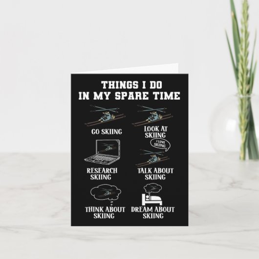 私の暇な時間にウィンタースポーツのスキーをすることは カード (正面)
