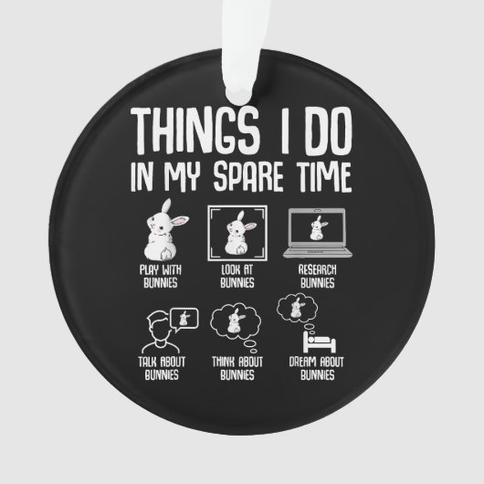 私の暇な時間に私がやることバニー・ラビット オーナメント (正面)