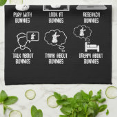 私の暇な時間に私がやることバニー・ラビット キッチンタオル (折り畳み)