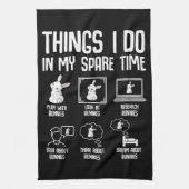 私の暇な時間に私がやることバニー・ラビット キッチンタオル (縦)