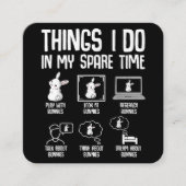 私の暇な時間に私がやることバニー・ラビット スクエア名刺 (正面)