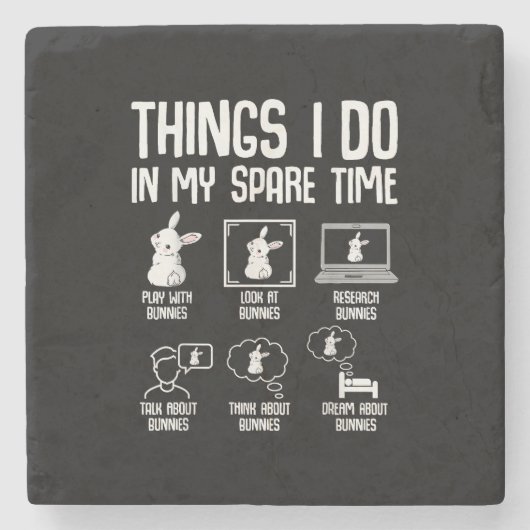 私の暇な時間に私がやることバニー・ラビット ストーンコースター (正面)