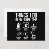 私の暇な時間に私がやることバニー・ラビット ポストカード (正面/裏面)