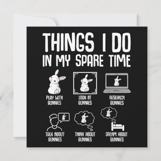 私の暇な時間に私がやることバニー・ラビット 招待状 (正面)