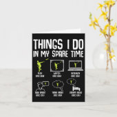 私の暇な時間に私が行うディスクゴルフの物事Frisbee男性 カード (黄色い花)