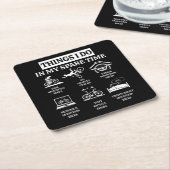 私の暇な時間に行うこと – MTBマウンテンバイク スクエアペーパーコースター (アングル)