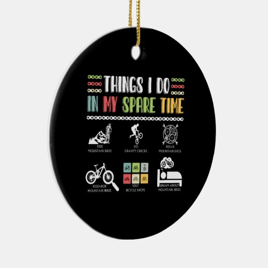 私の暇な時間に行うこと – MTBマウンテンバイク セラミックオーナメント (右)