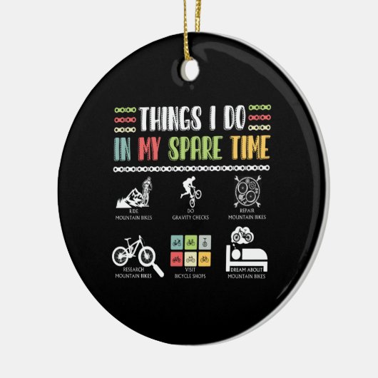 私の暇な時間に行うこと – MTBマウンテンバイク セラミックオーナメント (左)