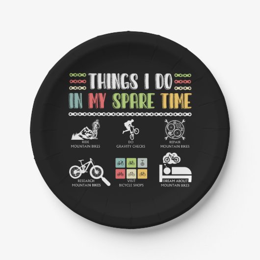 私の暇な時間に行うこと – MTBマウンテンバイク ペーパープレート (正面)