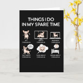 私の暇な時間に行うチワワ カード (黄色い花)