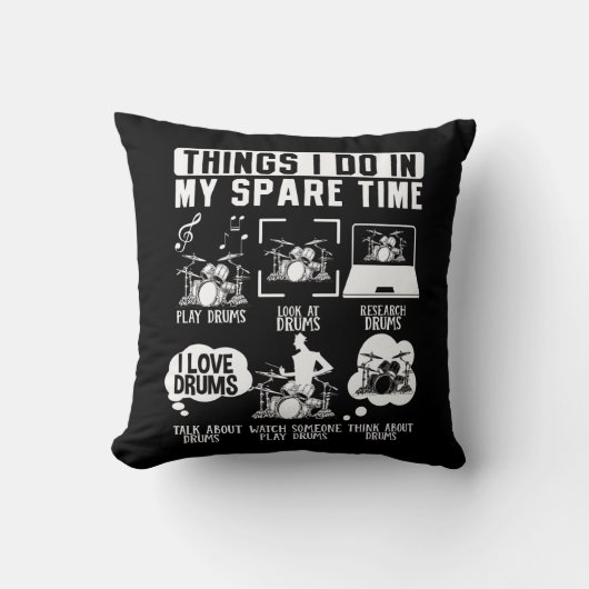 私の暇な時間のドラマーミュージシャンで行うこと クッション (正面)