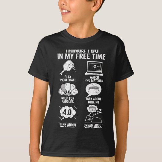 私の暇な時間の使い方 笑えるピックルボール Tシャツ (正面)