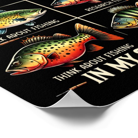 私の暇な時間の魚釣り魚釣りでおもしろいやること ポスター (角)