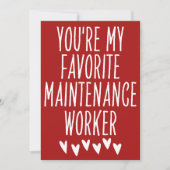 私の最も好きなメンテナンス作業員バレンタイン シーズンカード (正面)