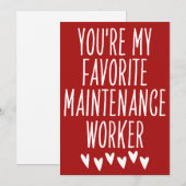 私の最も好きなメンテナンス作業員バレンタイン シーズンカード (正面/裏面)