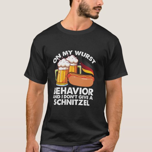 私の最も悪い振る舞いで与えはSchnitzelおもしろい Ok Tシャツ (正面)