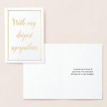 「私の最も深い悔やみや弔慰」カード