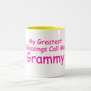私の最も素晴らしい恵みは私をGrammyと電話します ツートーンマグカップ