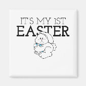 私の最初のイースターイースターバニーの日ベビーの最初のイースター マグネット (正面)