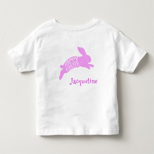 私の最初のイースターキュートピンクベビーウサギ トドラーTシャツ (裏面)