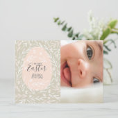 私の最初のイースターパーソナライズされたベビーガールフォトカード シーズンカード (スタンド正面)