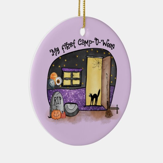 私の最初のキャンプ |ハロウィンキャンプ セラミックオーナメント (右)