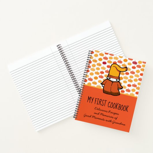 私の最初のクックブックパンプキンパターンキッズレシピ ノートブック (内部)
