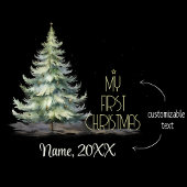 私の最初のクリスマスの名カスタマイズ前の聖夜 セラミックオーナメント