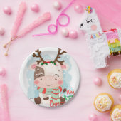 私の最初のクリスマスの牛 ペーパープレート (パーティー)