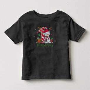 私の最初のクリスマスの雪だるま トドラーTシャツ