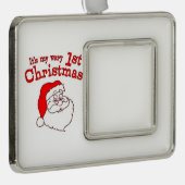 私の最初のクリスマスサンタ シルバープレートフレームオーナメント (右)