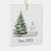 私の最初のクリスマスセラカスタマイズムの名前の聖なる夜 セラミックオーナメント (右)