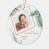 私の最初のクリスマスチャイルドフォト セラミックオーナメント (左)