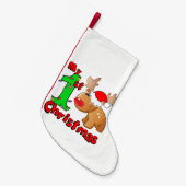 私の最初のクリスマストナカイ スモールクリスマスストッキング (正面 (吊り時))