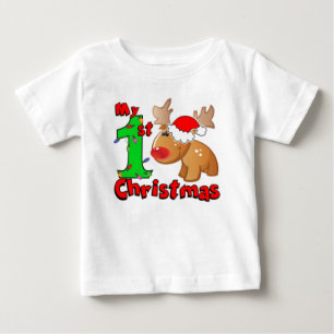 私の最初のクリスマストナカイ ベビーTシャツ