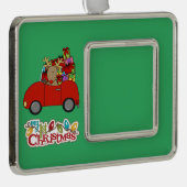 私の最初のクリスマスドライビングトインデア シルバープレートフレームオーナメント (右)