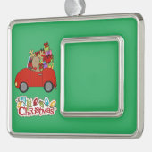 私の最初のクリスマスドライビングトインデア シルバープレートフレームオーナメント (左)