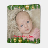 私の最初のクリスマスフォトツリーデコールオーナメント セラミックオーナメント (左)